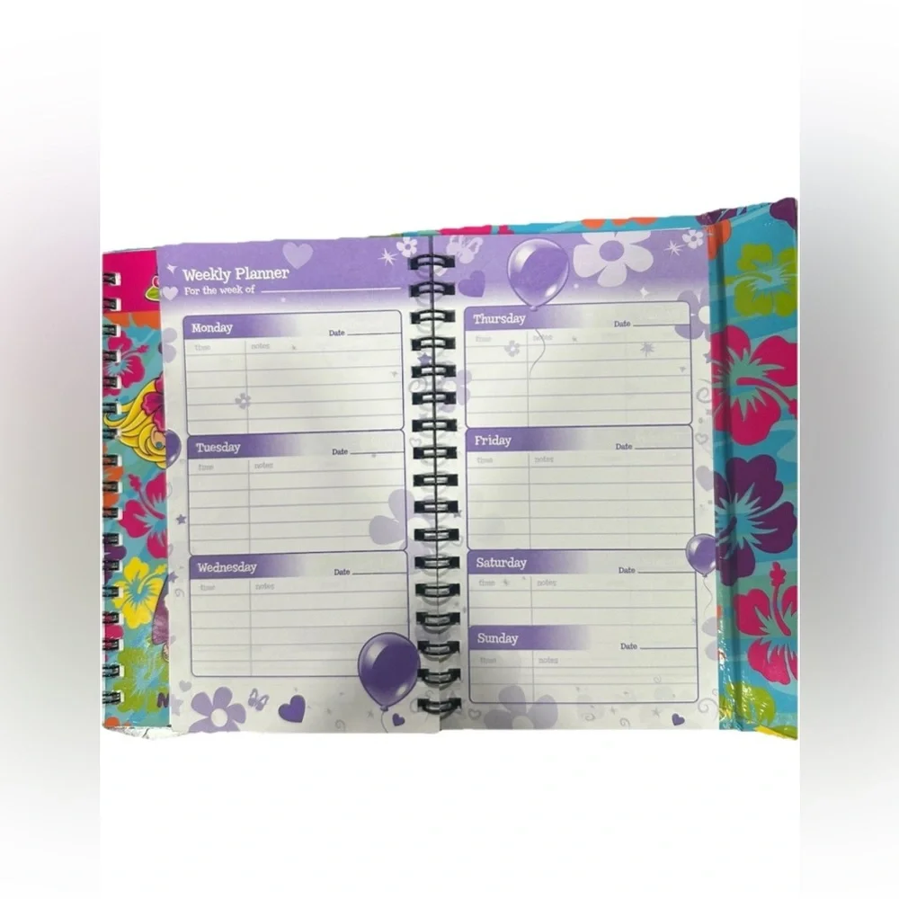 Vintage Lisa Frank Flip Out Surfer Girl Trifold Planner Organizer Agenda RARE
